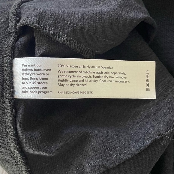 Eileen Fisher Pull on Pants Women's Size M Black Viscose Stretch Career Straight - Picture 8 of 8